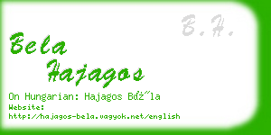 bela hajagos business card